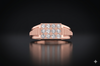 Diamond Grid Panel Gents Ring
