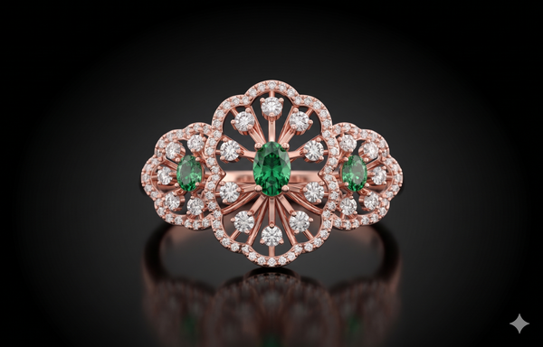 Royal Triple Bloom Diamond Ring