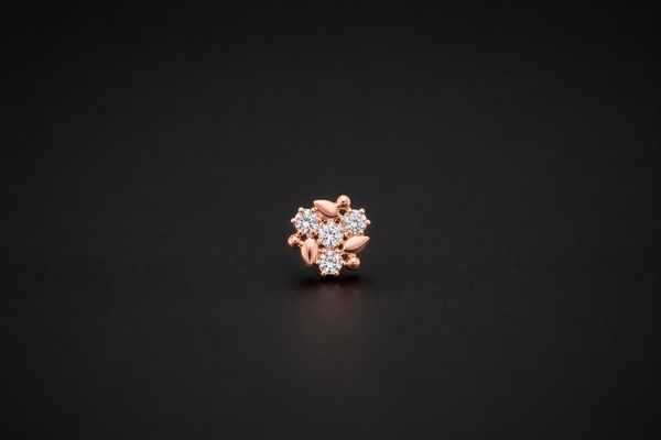 DIAMOND PETAL CHARM NOSE PIN