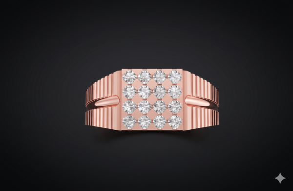 Diamond Matrix Gents Ring