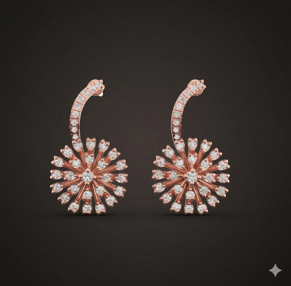Royal Blossom Diamond Hoops