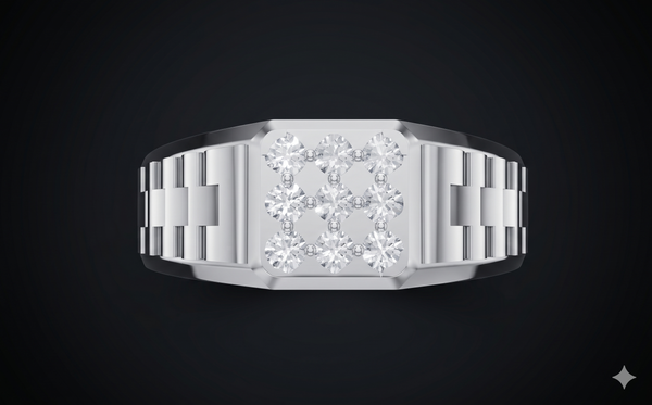 Royal Cluster Diamond Gents Ring