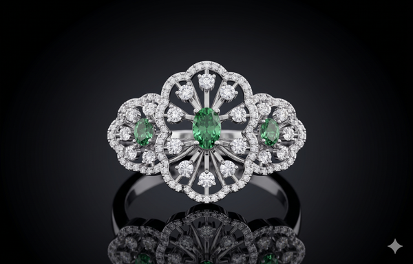 Royal Triple Bloom Diamond Ring