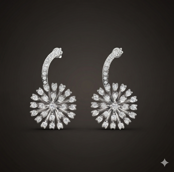 Royal Blossom Diamond Hoops