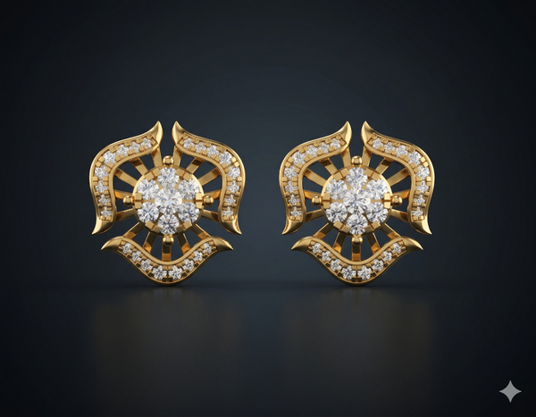 Celestial Floral Diamond Studs