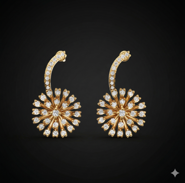 Royal Blossom Diamond Hoops