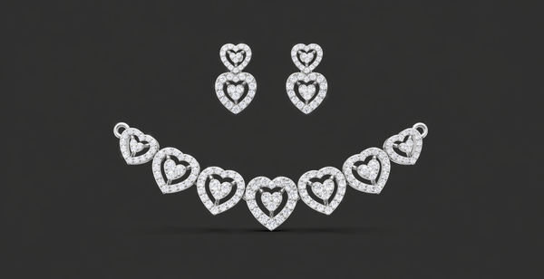 SYMPHONY HEARD PENDANT AND EARING SET